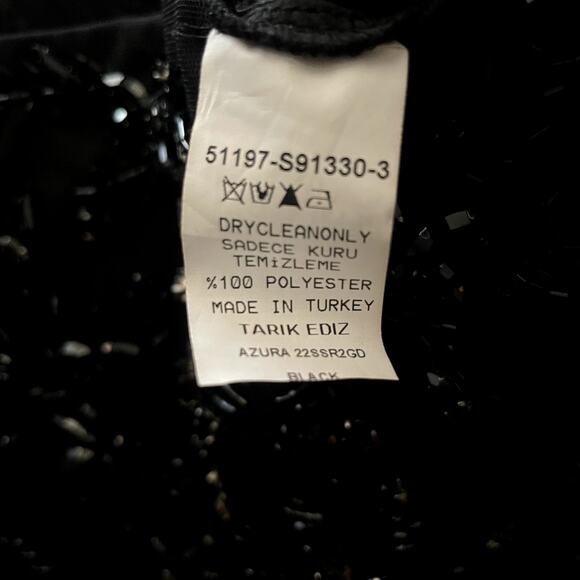 Tarik Ediz Black Sequin Corset Strapless Jumpsuit NWT Formal Size 2 - Picture 12 of 13